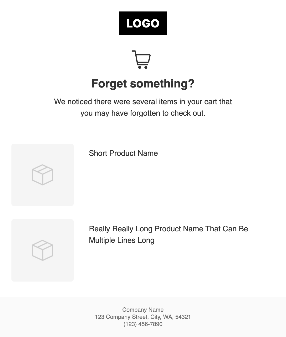 abandoned cart email template