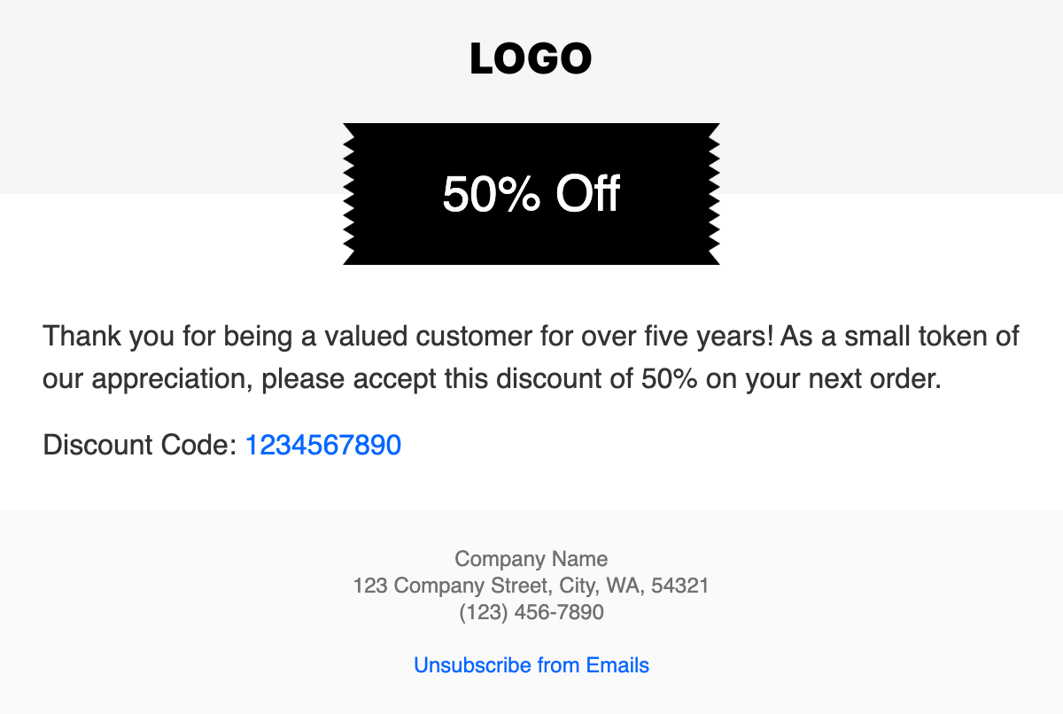 discount email template