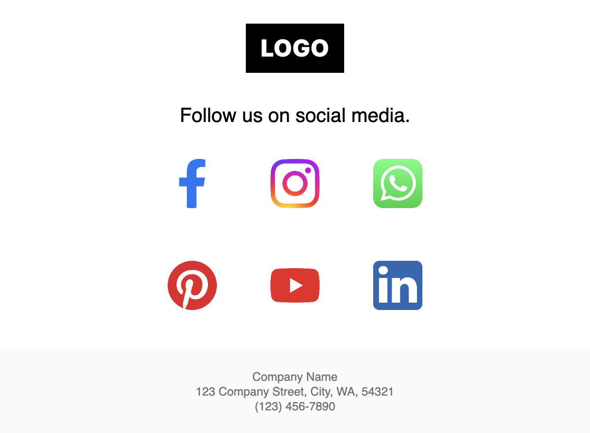 social media email template